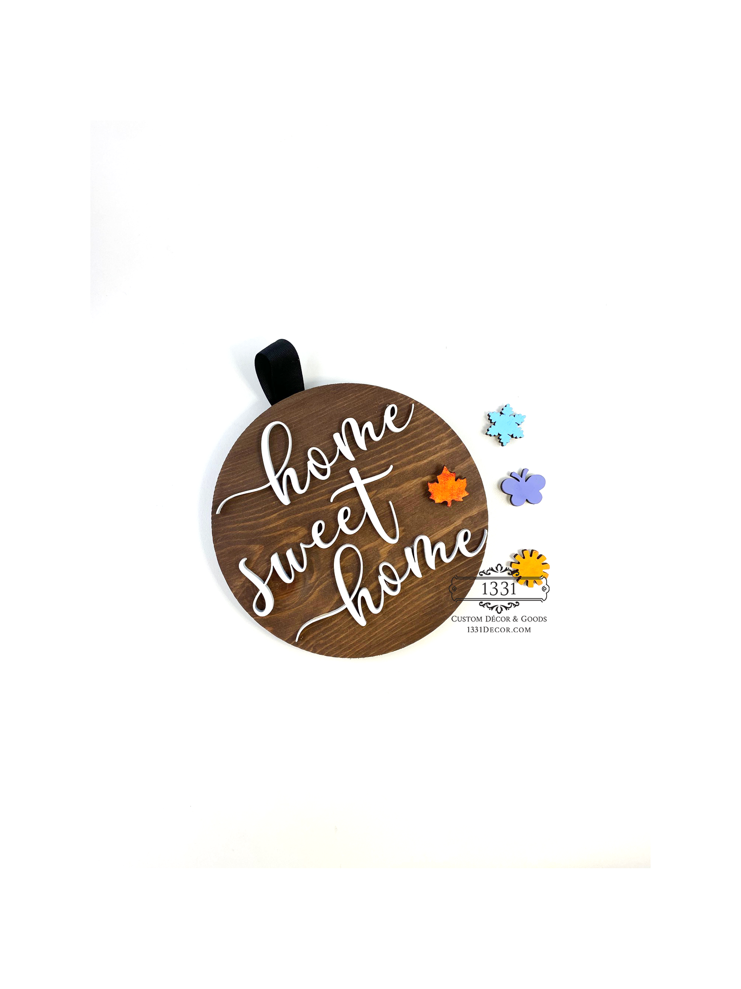Home Sweet Home Interchangeable Round Sign, Seasonal Interchangeable Sign, Home Sweet Home Sign, Housewarming Sign, Interchangeable Sign, Seasonal Sign, Holiday Sign, Seasonal Decor, Holiday Decor