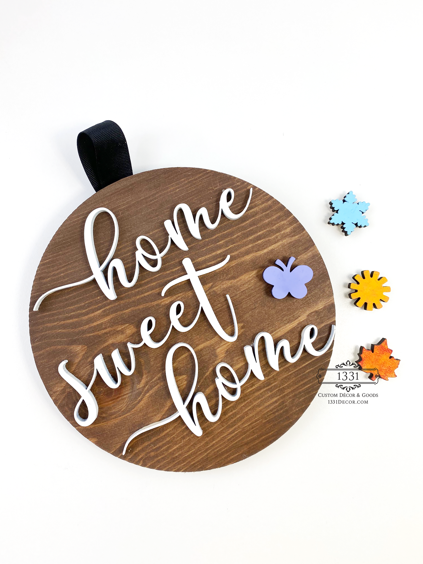Home Sweet Home Interchangeable Round Sign, Seasonal Interchangeable Sign, Home Sweet Home Sign, Housewarming Sign, Interchangeable Sign, Seasonal Sign, Holiday Sign, Seasonal Decor, Holiday Decor