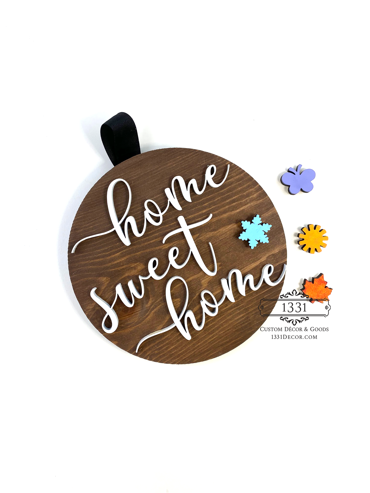 Home Sweet Home Interchangeable Round Sign, Seasonal Interchangeable Sign, Home Sweet Home Sign, Housewarming Sign, Interchangeable Sign, Seasonal Sign, Holiday Sign, Seasonal Decor, Holiday Decor