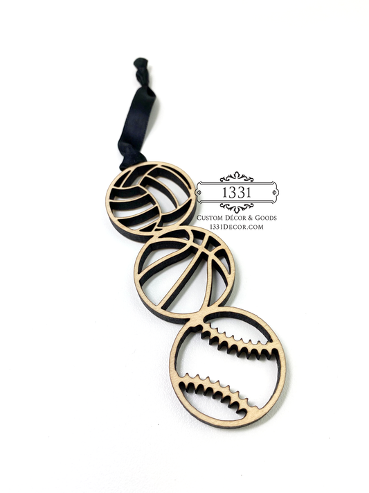 Sports Ornament, Multi Sport Ornament Multi Sport Ornament, Baseball Ornament, Softball Ornament, Soccer Ornament, Football Ornament, Basketball Ornament