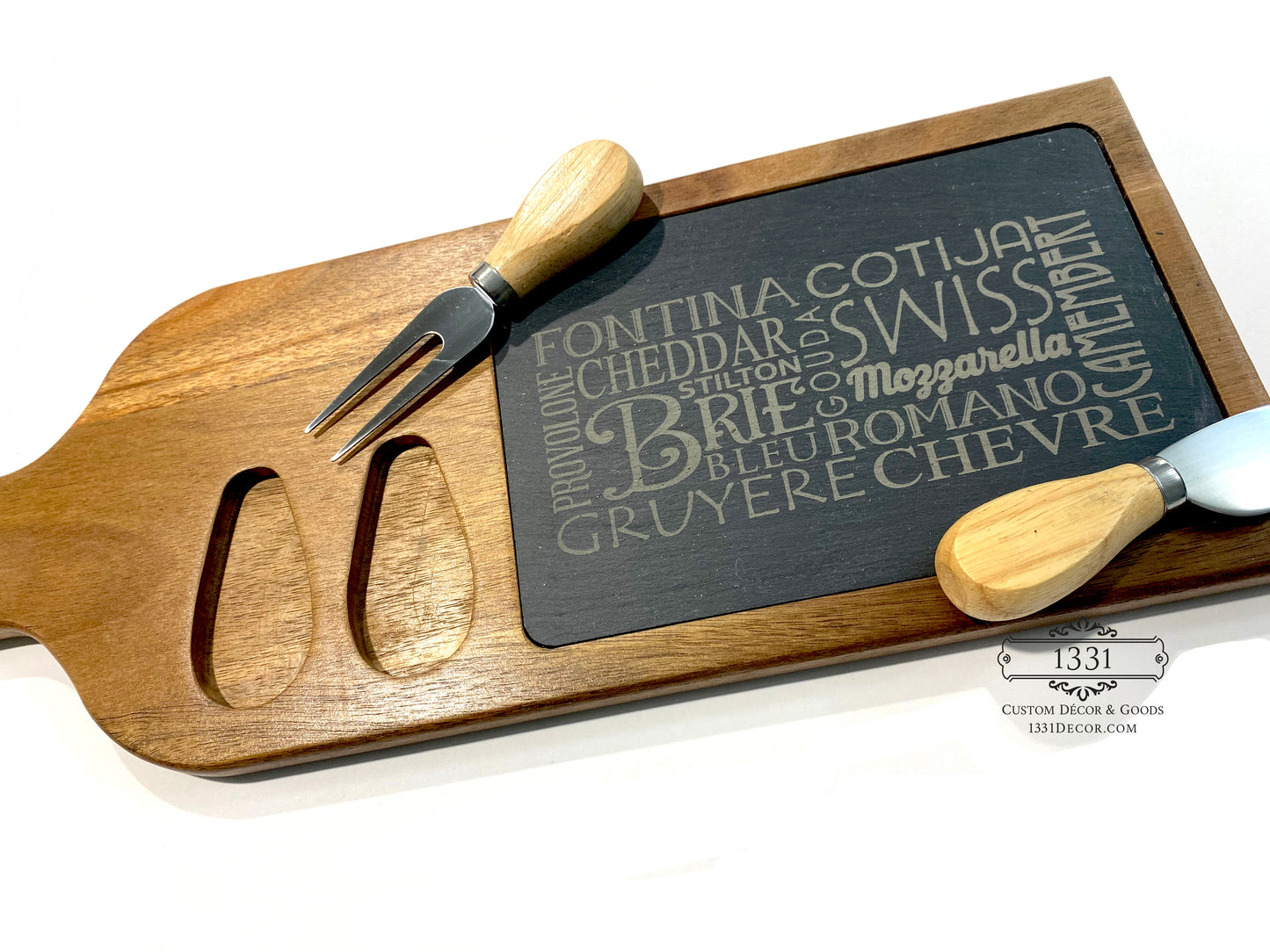 Slate Cheese Board With Utensils