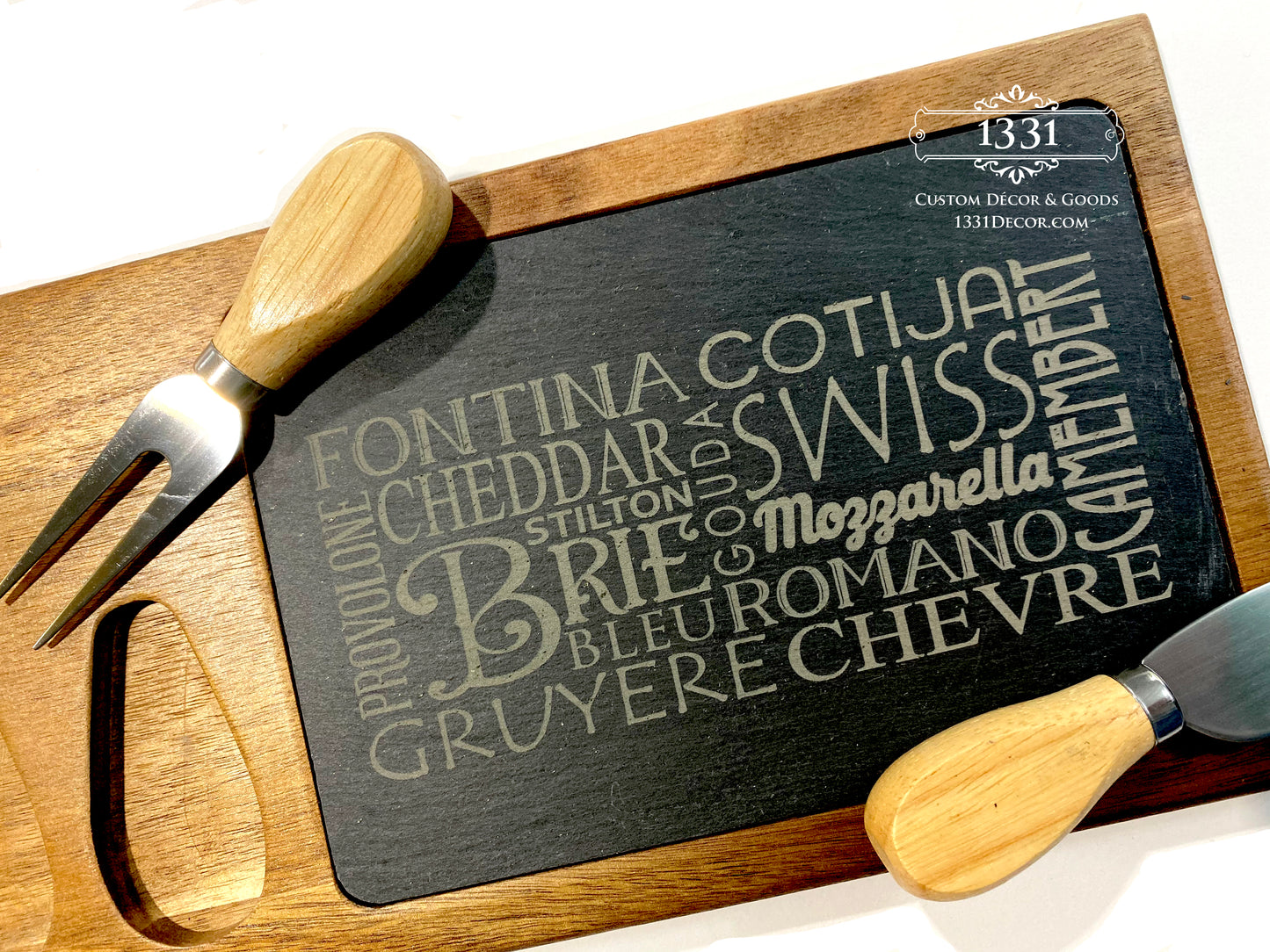 Slate Cheese Board With Utensils