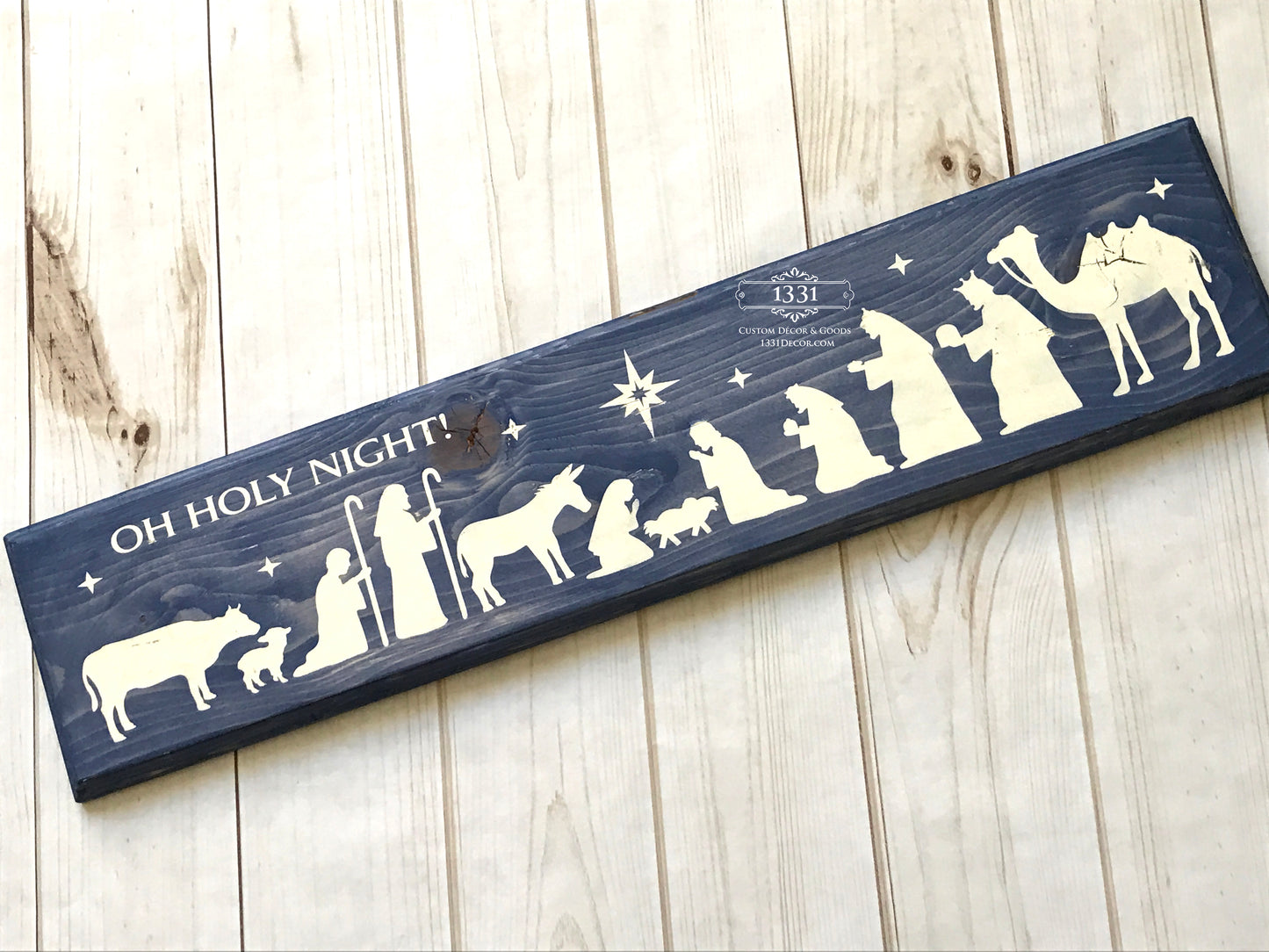 Nativity Sign, Oh Holy Night Sign, Christmas Sign, Religious Sign, Christmas Decor