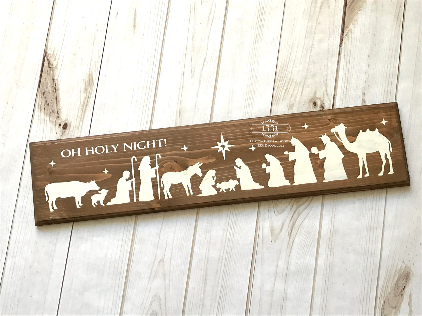 Nativity Sign, Oh Holy Night Sign, Christmas Sign, Religious Sign, Christmas Decor