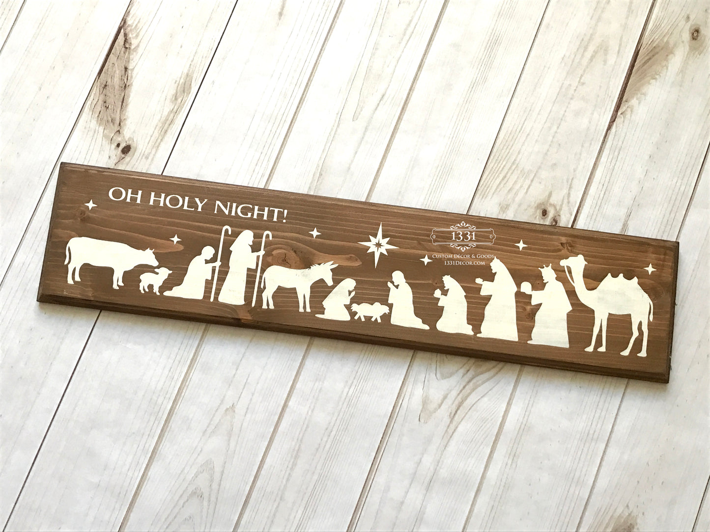 Nativity Sign, Oh Holy Night Sign, Christmas Sign, Religious Sign, Christmas Decor