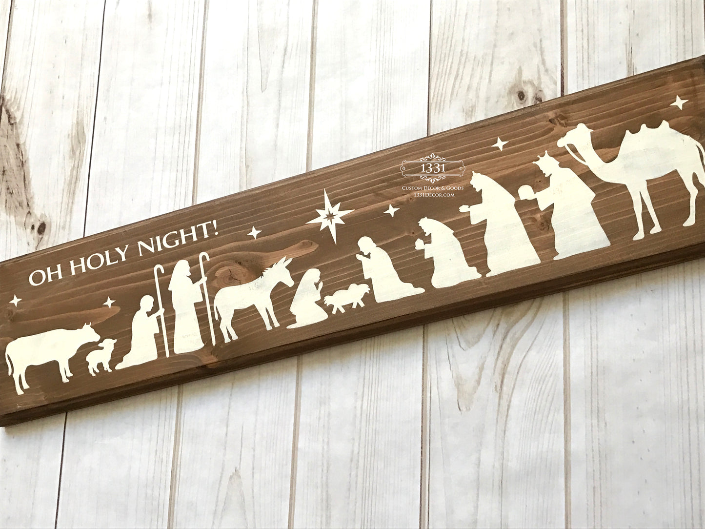 Nativity Sign, Oh Holy Night Sign, Christmas Sign, Religious Sign, Christmas Decor