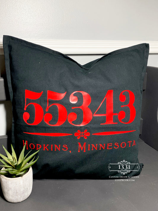 Zip Code Personalized Pillow Cover