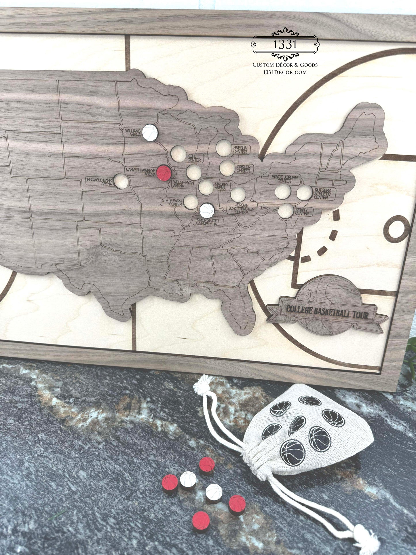 College Basketball Arenas Tour Map