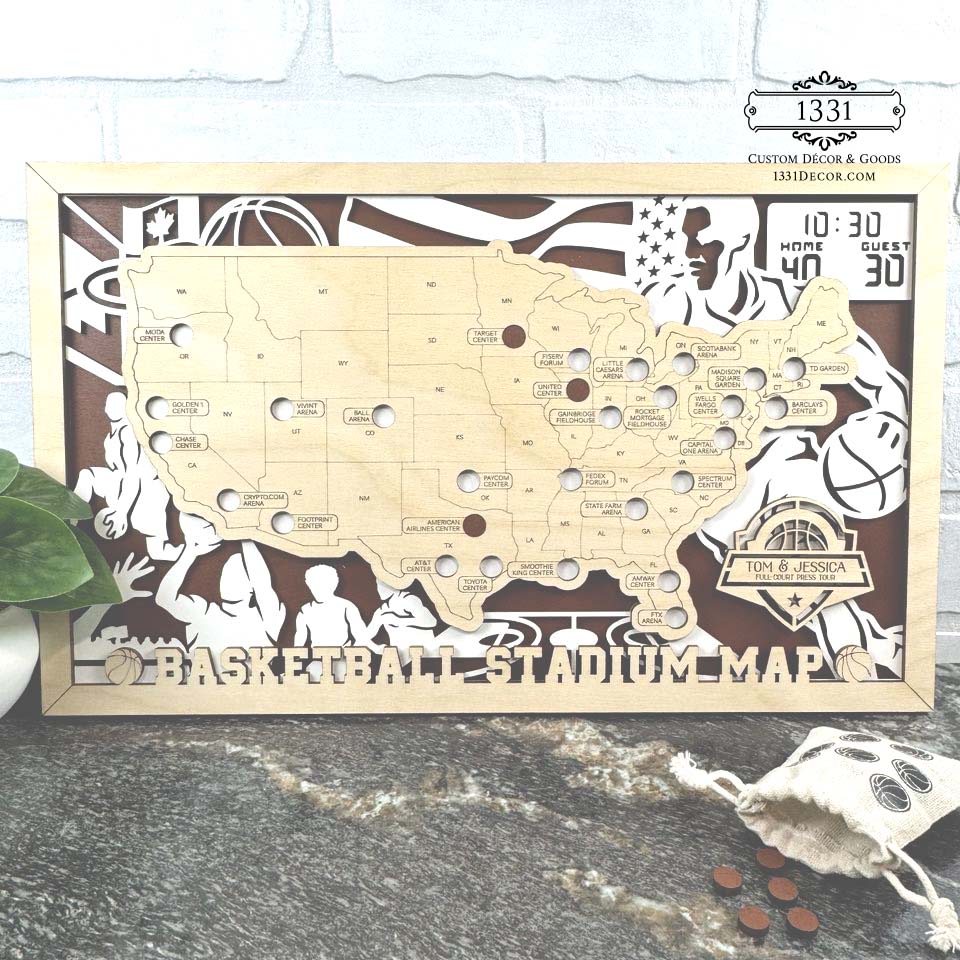 Basketball Map Sign Basketball Stadium Map – 1331 Custom Decor & Goods