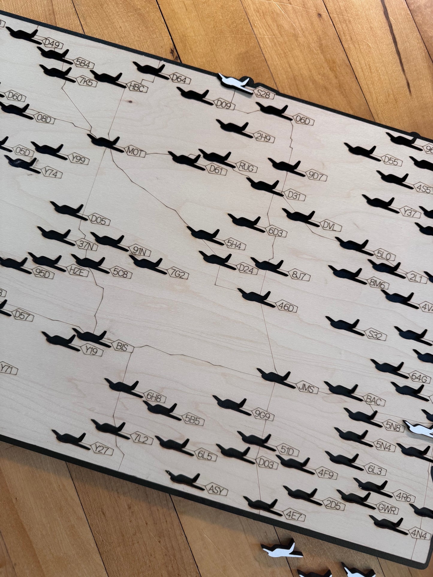 North Dakota Public Airports Travel Map