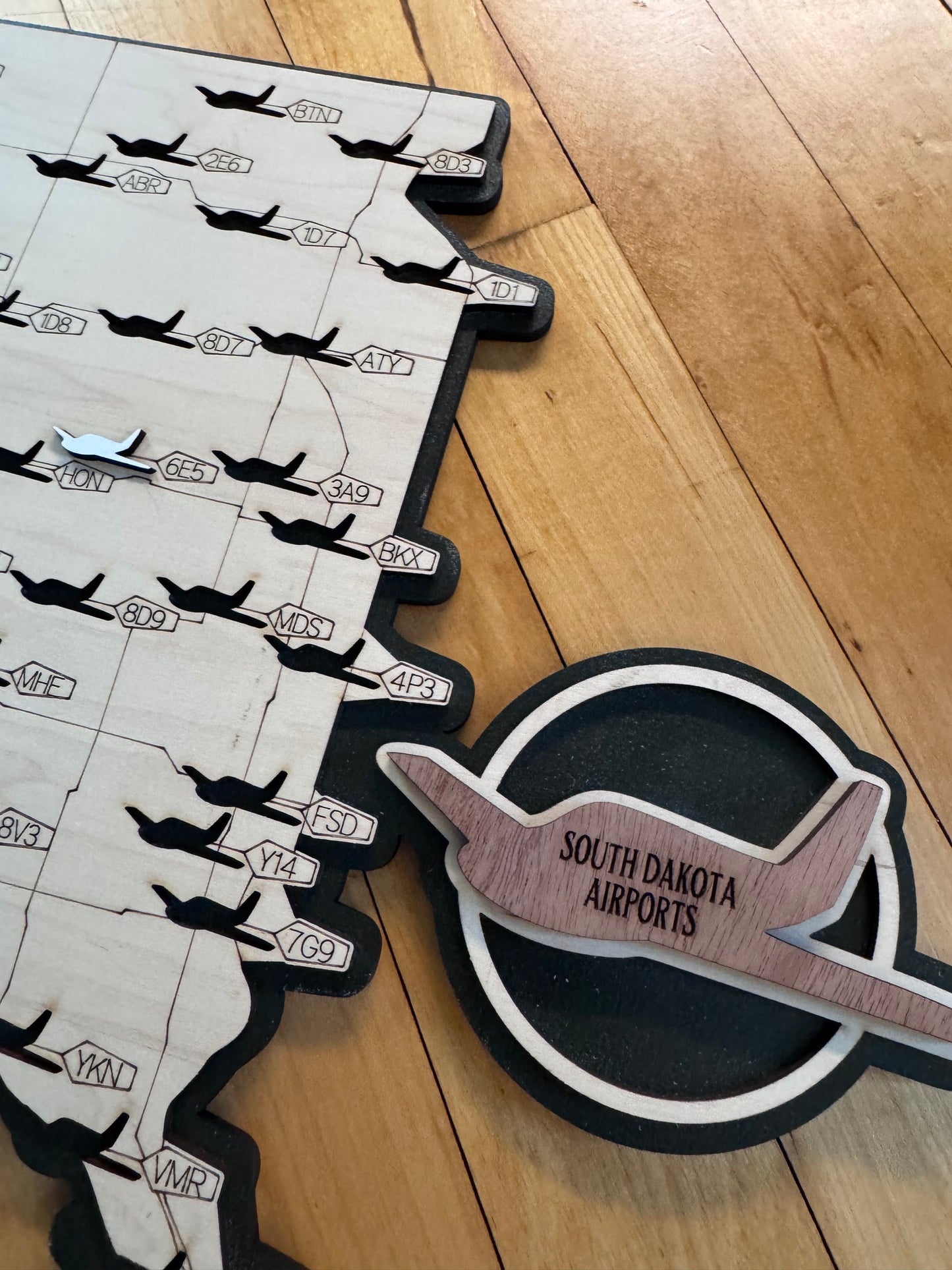 South Dakota Public Airports Travel Map