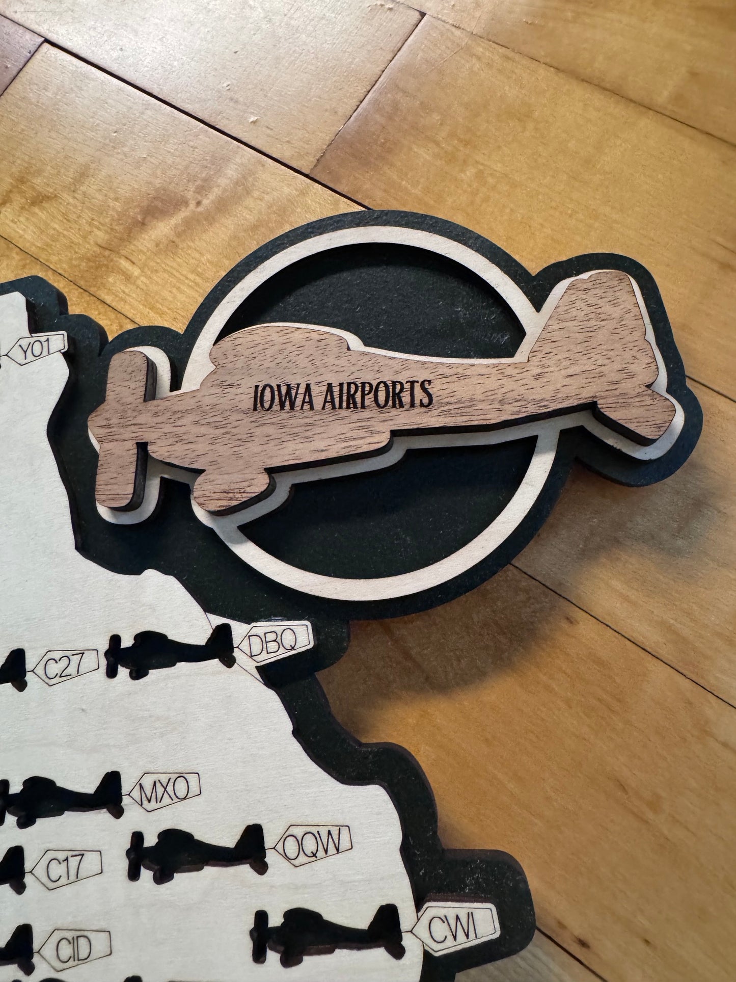 Iowa Public Airports Travel Map