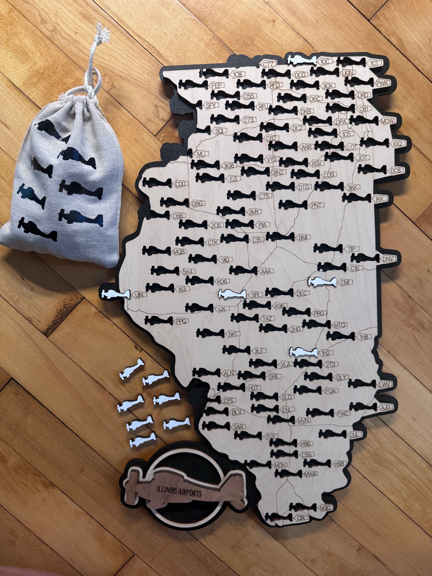 Illinois Public Airports Travel Map