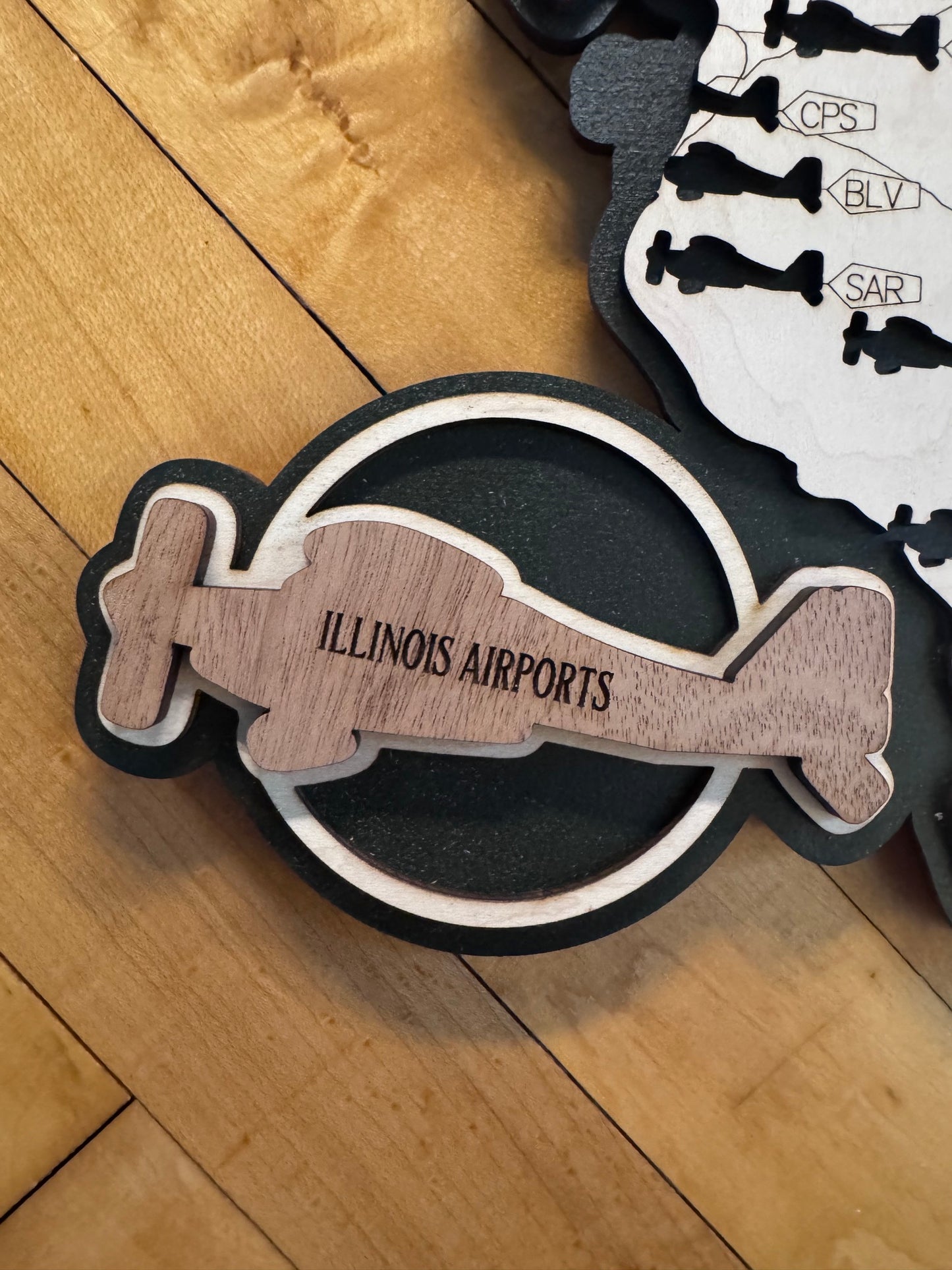 Illinois Public Airports Travel Map