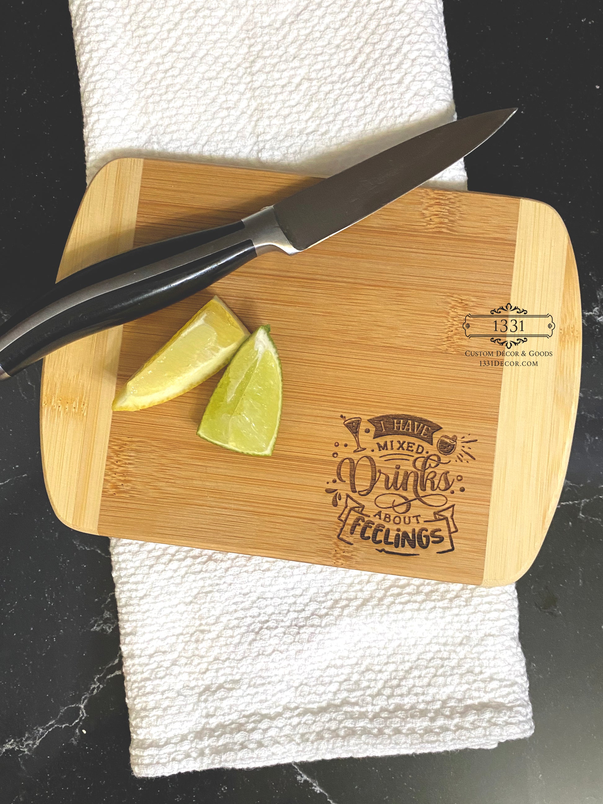 Small Wooden Cutting Board with Knife – Mugs & Things Creative