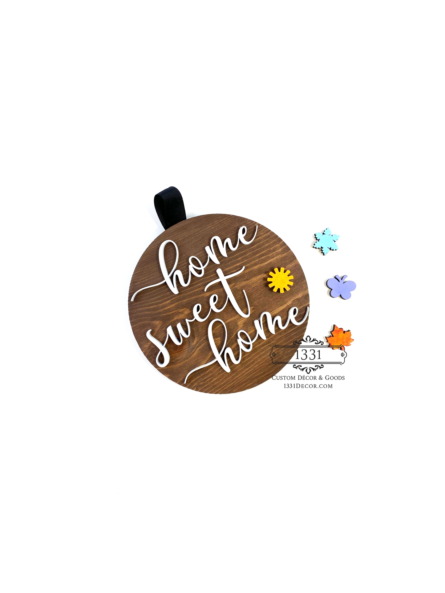 Home Sweet Home Interchangeable Round Sign, Seasonal Interchangeable Sign, Home Sweet Home Sign, Housewarming Sign, Interchangeable Sign, Seasonal Sign, Holiday Sign, Seasonal Decor, Holiday Decor