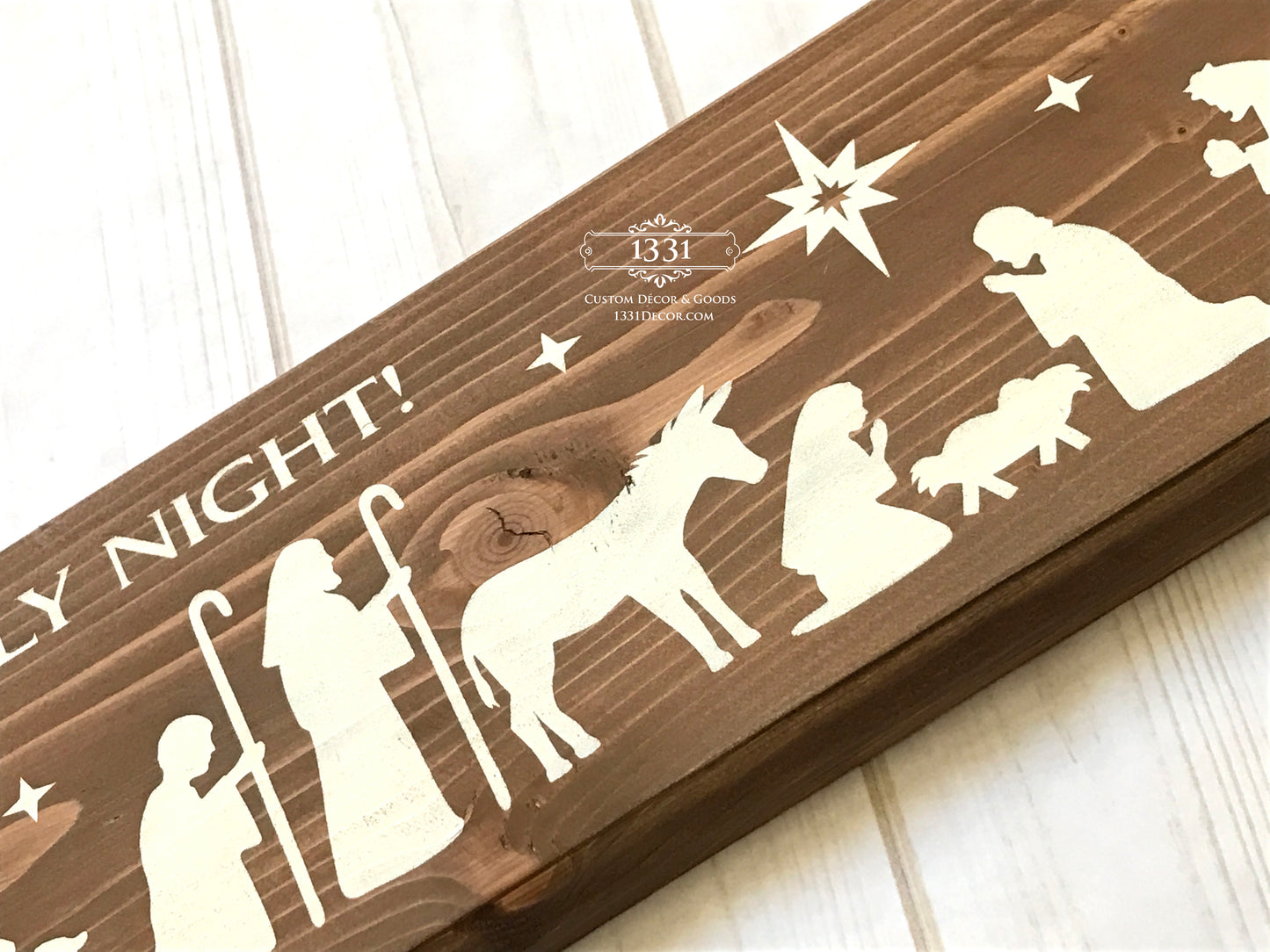 Nativity Sign, Oh Holy Night Sign, Christmas Sign, Religious Sign, Christmas Decor