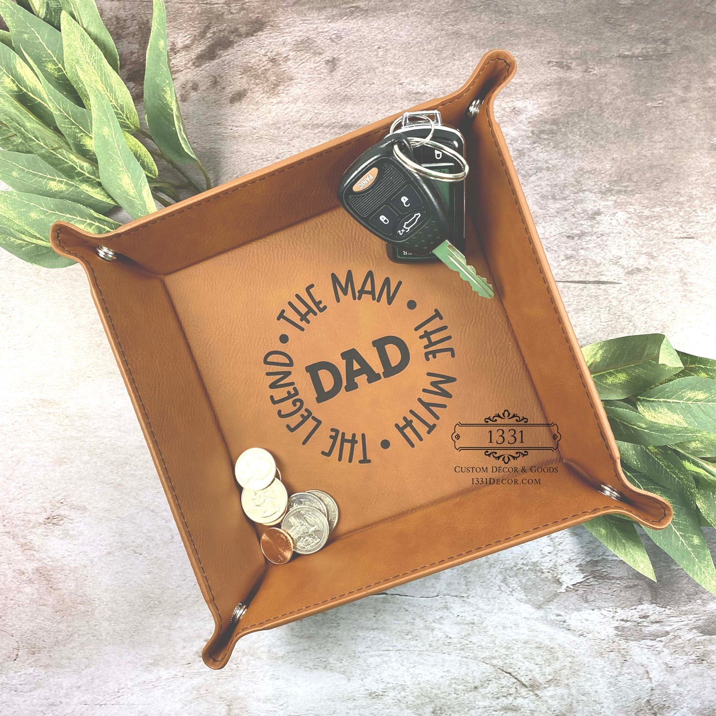 Dad the Man the Myth the Legend Valet Tray, Personalized Snap Catchall