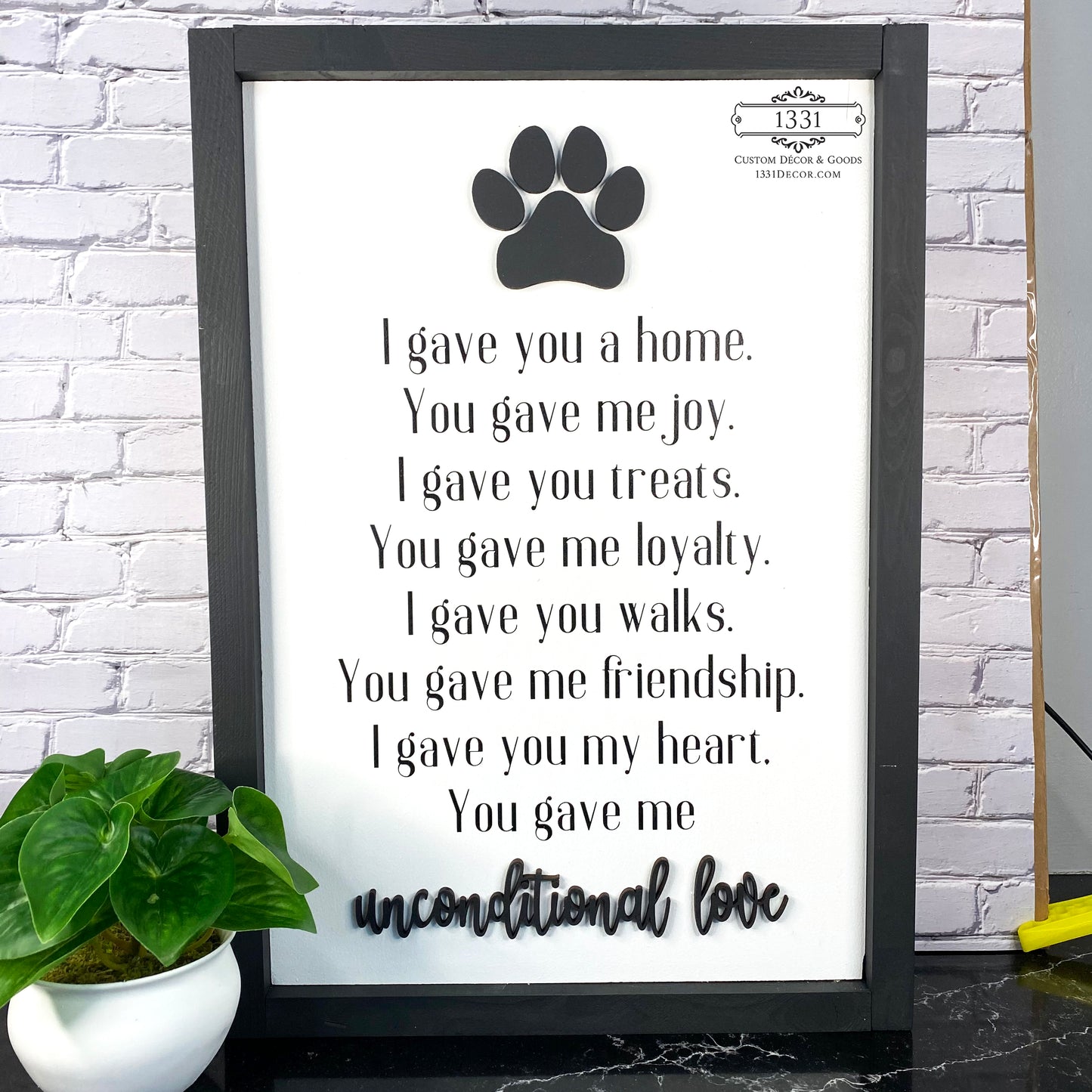 Dog Unconditional Love sign